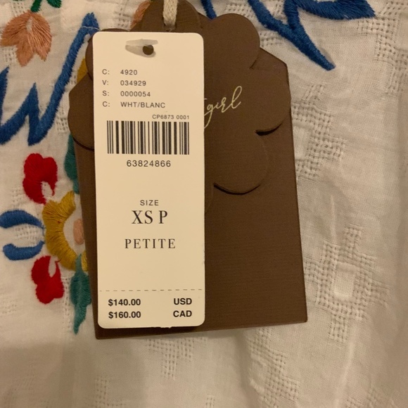 NWT Anthropologie Forever That Girl Embroidered Peplum Blouse - Picture 7 of 16